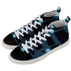 A Completely Seamless Background Design Circuitry Men s Mid-top Canvas Sneakers by Amaryn4rt