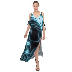 A Completely Seamless Background Design Circuitry Maxi Chiffon Cover Up Dress by Amaryn4rt