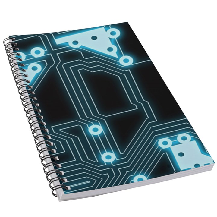 A Completely Seamless Background Design Circuitry 5.5  x 8.5  Notebook