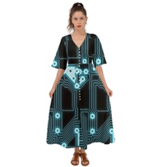 A Completely Seamless Background Design Circuitry Kimono Sleeve Boho Dress by Amaryn4rt