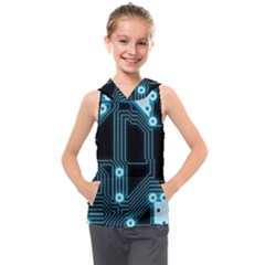 A Completely Seamless Background Design Circuitry Kids  Sleeveless Hoodie by Amaryn4rt