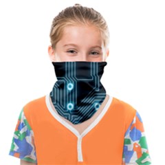 A Completely Seamless Background Design Circuitry Face Covering Bandana (kids)