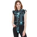 A Completely Seamless Background Design Circuitry Frill Detail Shirt View1