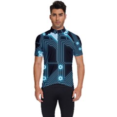 A Completely Seamless Background Design Circuitry Men s Short Sleeve Cycling Jersey by Amaryn4rt