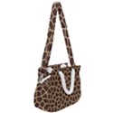 Giraffe Animal Print Skin Fur Rope Handles Shoulder Strap Bag View2