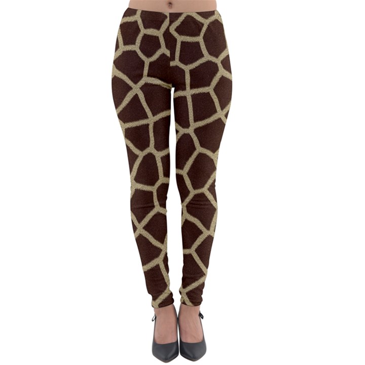 Giraffe Animal Print Skin Fur Lightweight Velour Leggings