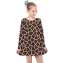 Giraffe Animal Print Skin Fur Kids  Long Sleeve Dress View1