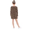 Giraffe Animal Print Skin Fur Kids  Long Sleeve Dress View2