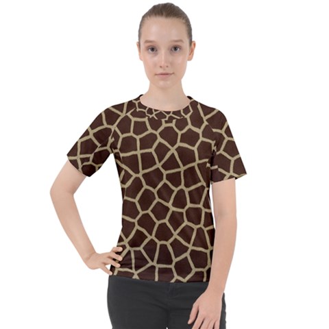 Giraffe Animal Print Skin Fur Women s Sport Raglan Tee by Amaryn4rt