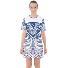 Owl Sixties Short Sleeve Mini Dress by Amaryn4rt