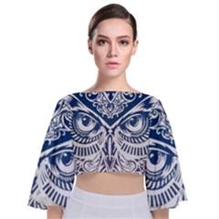 Owl Tie Back Butterfly Sleeve Chiffon Top by Amaryn4rt