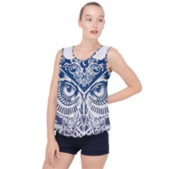 Owl Bubble Hem Chiffon Tank Top by Amaryn4rt