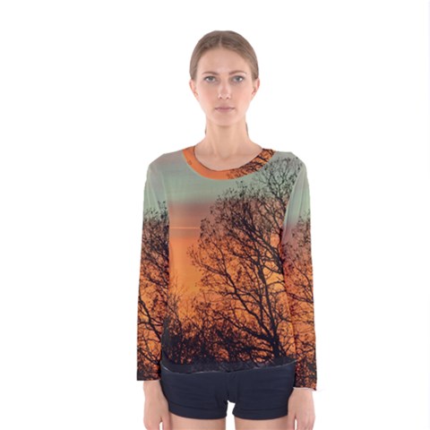 Twilight Sunset Sky Evening Clouds Women s Long Sleeve Tee by Amaryn4rt