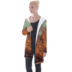 Twilight Sunset Sky Evening Clouds Longline Hooded Cardigan by Amaryn4rt