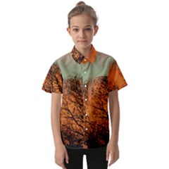 Twilight Sunset Sky Evening Clouds Kids  Short Sleeve Shirt by Amaryn4rt