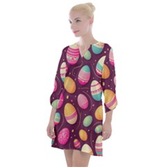 Easter Eggs Egg Open Neck Shift Dress by Ravend