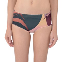 Leaves Foliage Plants Mid-waist Bikini Bottoms by Ravend