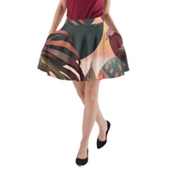 Leaves Foliage Plants A-line Pocket Skirt by Ravend