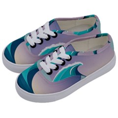 Tsunami Tidal Wave Wave Minimalist Ocean Sea 4 Kids  Classic Low Top Sneakers by Wegoenart