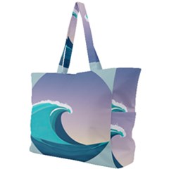 Tsunami Tidal Wave Wave Minimalist Ocean Sea 4 Simple Shoulder Bag by Wegoenart