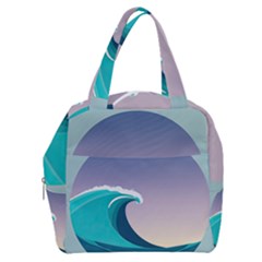 Tsunami Tidal Wave Wave Minimalist Ocean Sea 4 Boxy Hand Bag by Wegoenart