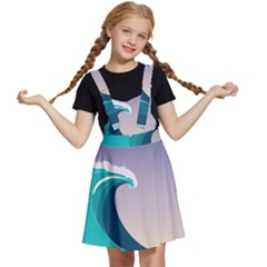 Tsunami Tidal Wave Wave Minimalist Ocean Sea 4 Kids  Apron Dress by Wegoenart