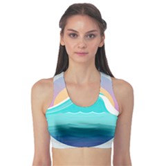 Tsunami Tidal Wave Wave Minimalist Ocean Sea Sports Bra by Wegoenart