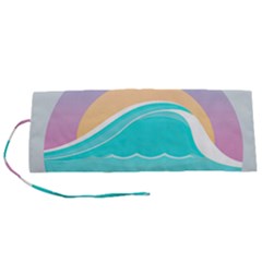 Tsunami Tidal Wave Wave Minimalist Ocean Sea Roll Up Canvas Pencil Holder (s) by Wegoenart