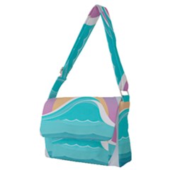 Tsunami Tidal Wave Wave Minimalist Ocean Sea Full Print Messenger Bag (m) by Wegoenart