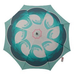 Tidal Wave Ocean Sea Tsunami Wave Minimalist Hook Handle Umbrellas (medium) by Wegoenart