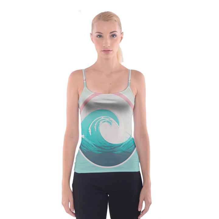 Tidal Wave Ocean Sea Tsunami Wave Minimalist Spaghetti Strap Top