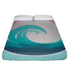 Tidal Wave Ocean Sea Tsunami Wave Minimalist Fitted Sheet (california King Size) by Wegoenart