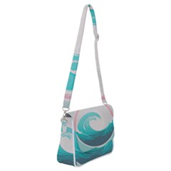 Tidal Wave Ocean Sea Tsunami Wave Minimalist Shoulder Bag With Back Zipper