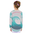 Tidal Wave Ocean Sea Tsunami Wave Minimalist Kids  Long Sleeve Tee View2