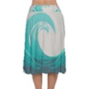 Tidal Wave Ocean Sea Tsunami Wave Minimalist Velvet Flared Midi Skirt View2