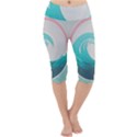 Tidal Wave Ocean Sea Tsunami Wave Minimalist Lightweight Velour Cropped Yoga Leggings View1