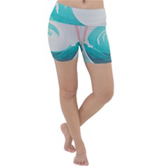 Tidal Wave Ocean Sea Tsunami Wave Minimalist Lightweight Velour Yoga Shorts by Wegoenart