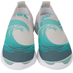 Tidal Wave Ocean Sea Tsunami Wave Minimalist Kids  Slip On Sneakers by Wegoenart