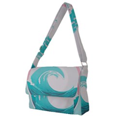 Tidal Wave Ocean Sea Tsunami Wave Minimalist Full Print Messenger Bag (l) by Wegoenart