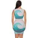 Tidal Wave Ocean Sea Tsunami Wave Minimalist Draped Bodycon Dress View4