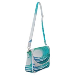 Tsunami Tidal Wave Wave Minimalist Ocean Sea 2 Shoulder Bag With Back Zipper by Wegoenart