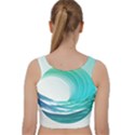 Tsunami Tidal Wave Wave Minimalist Ocean Sea 2 Velvet Racer Back Crop Top View2