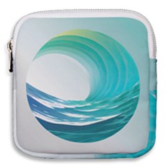 Tsunami Tidal Wave Wave Minimalist Ocean Sea 2 Mini Square Pouch by Wegoenart