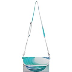 Tsunami Tidal Wave Wave Minimalist Ocean Sea 2 Mini Crossbody Handbag by Wegoenart