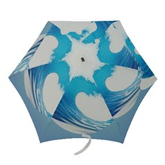 Wave Tsunami Tidal Wave Ocean Sea Water Mini Folding Umbrellas by Wegoenart