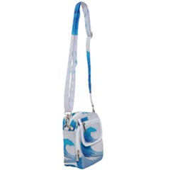 Wave Tsunami Tidal Wave Ocean Sea Water Shoulder Strap Belt Bag by Wegoenart