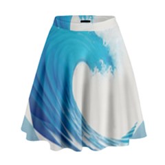 Wave Tsunami Tidal Wave Ocean Sea Water High Waist Skirt by Wegoenart