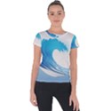 Wave Tsunami Tidal Wave Ocean Sea Water Short Sleeve Sports Top  View1