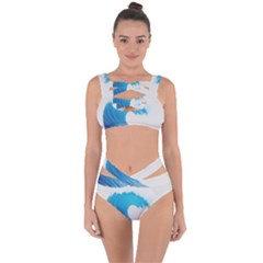 Wave Tsunami Tidal Wave Ocean Sea Water Bandaged Up Bikini Set  by Wegoenart