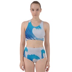 Wave Tsunami Tidal Wave Ocean Sea Water Racer Back Bikini Set by Wegoenart